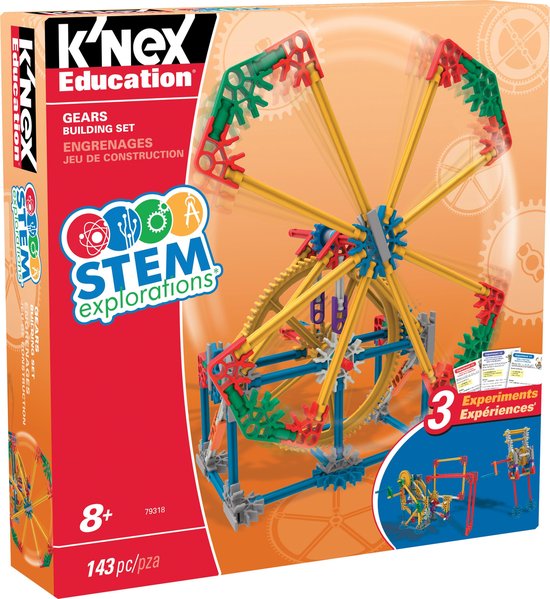 K'NEX Education STEM Explorations Gears - Bouwset met motor - 140+ onderdelen