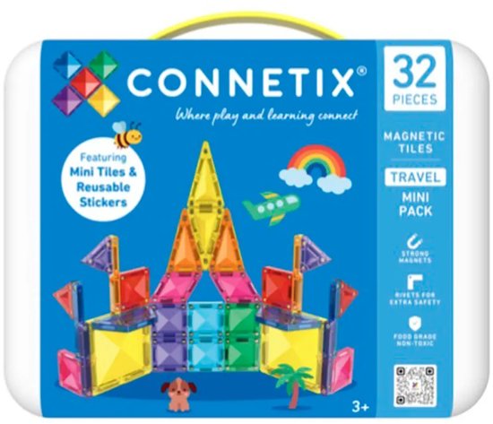 CONNETIX - Magnetisch Tegels - Travel Mini Pack/Reisset - 32 Stuks - Magnetisch Speelgoed