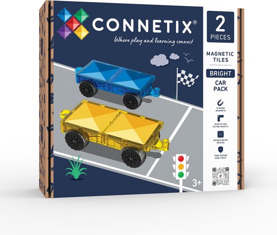 CONNETIX - Magnetisch Tegels - Bright Autopakket - 2 Stuks - Magnetisch Speelgoed