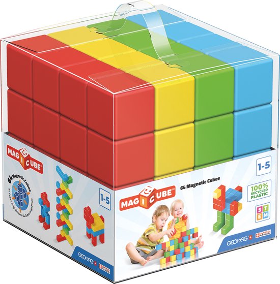 Geomag MagiCube Green Line Junior Recycled - Magnetische Bouwblokken - 24-delig - Vanaf 1 jaar