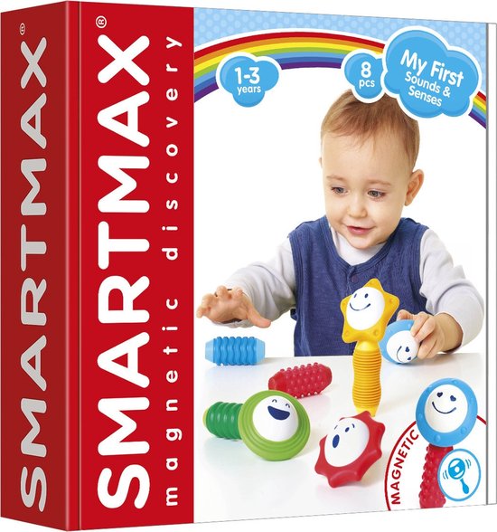 SmartMax My First Sounds & Senses - Magnetisch Sensorisch Speelgoed - 8-Delige Bouwset met Geluid en Structuur - Educatief Speelgoed voor Peuters - Vanaf 1 Jaar