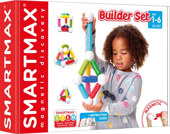 SmartMax My First Builder Set - Magnetisch Bouwspeelgoed - 20-Delige Set met Gebogen Staven - Educatief Speelgoed voor Peuters - Vanaf 1 Jaar