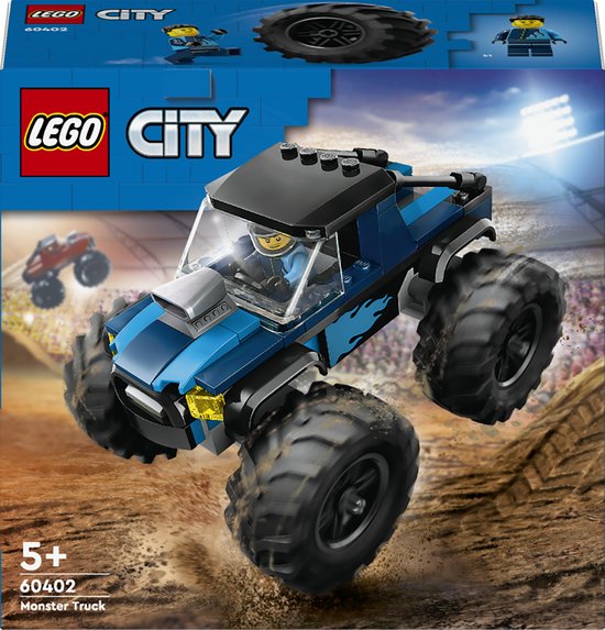 LEGO 60402 City Blauwe monstertruck Speelgoed Speelgoed Offroad Auto voor Kinderen vanaf 5 Jaar