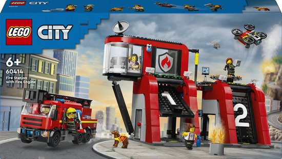 LEGO 60414 City Brandweerkazerne en brandweerauto Brandweer Speelgoed voor Kinderen