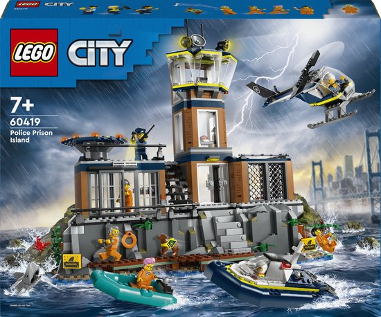 LEGO City Politiegevangeniseiland Politie Speelgoed met Voertuigen en Dieren Figuren 60419