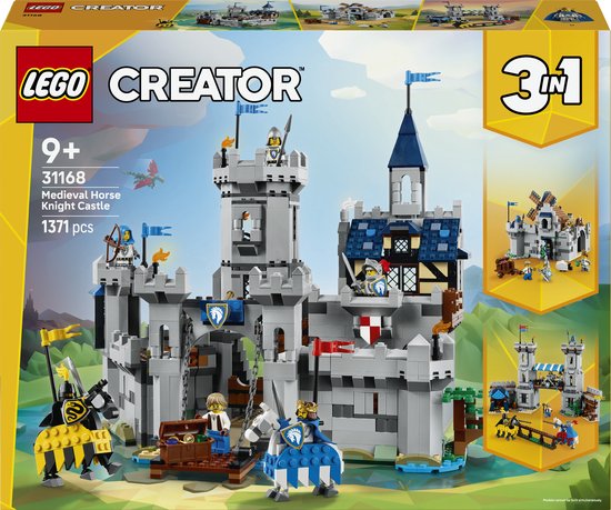 LEGO Creator 3in1 Middeleeuws Kasteel met Ridders te Paard Bouwpakket voor Kinderen 31168