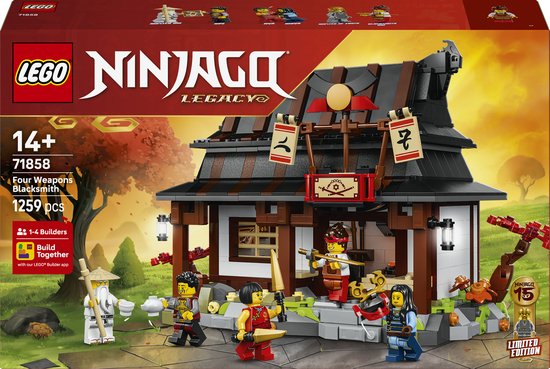 LEGO NINJAGO 15-jarig Jubileum: Smederij De Vier Wapens Bouwpakket voor Kinderen en Volwassenen 71858