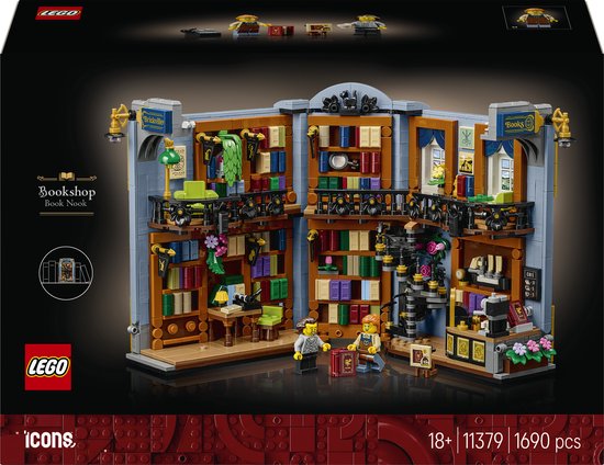 LEGO Icons Boekensteun: Boekhandel Bouwpakket voor Volwassenen en Woondecoratie 11379