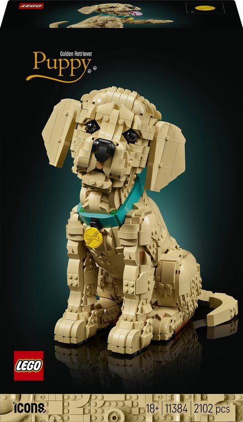 LEGO Icons Golden Retriever Puppy Bouwpakket voor Volwassenen met Dieren Figuur 11384