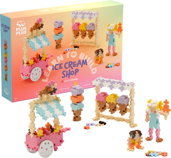 Plus-Plus Learn to Build Ice Cream Shop ijssalon - 285 delige bouwset – 4351 – Bouwspeelgoed – Constructiespeelgoed – Set met bouwstenen – Vanaf 5 jaar