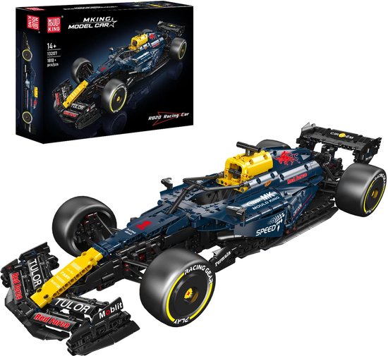 Mould King 13207 RB Formule 1 1:8 bouwset | City fast champions adventure | Creator and classic motor bouwpakket | Technic speelgoed ideas voor volwassenen | Icons furious speed f1 auto geschikt voor Lego | Technische bouwdoos met 1810 bouwstenen