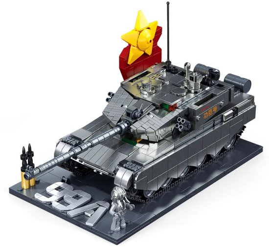 Sluban M38-B1234 ZTS-99AS tank bouwset | WW2 Army constructie modelbouw | Educatief militair & leger speelgoed bouwpakketten voor kinderen & volwassenen | Incl. 1 minifigure soldaat | 1079 bouwstenen