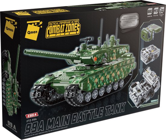 Qman 23014 - 99A Tank bouwset | Army constructie modelbouw | Educatief militair & leger speelgoed bouwpakketten voor kinderen & volwassenen | 2743 bouwstenen