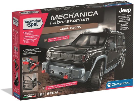 Clementoni Wetenschap & Spel - Mechanica Laboratorium - Jeep Recon - STEM Constructie Speelgoed - Vanaf 8 jaar