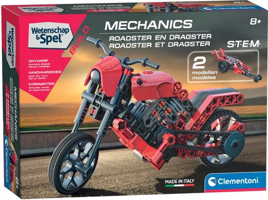Clementoni - Wetenschap & Spel Mechanics - Roadster en Dragster model Kit - Constructie Speelgoed - STEM Speelgoed - Vanaf 8 jaar